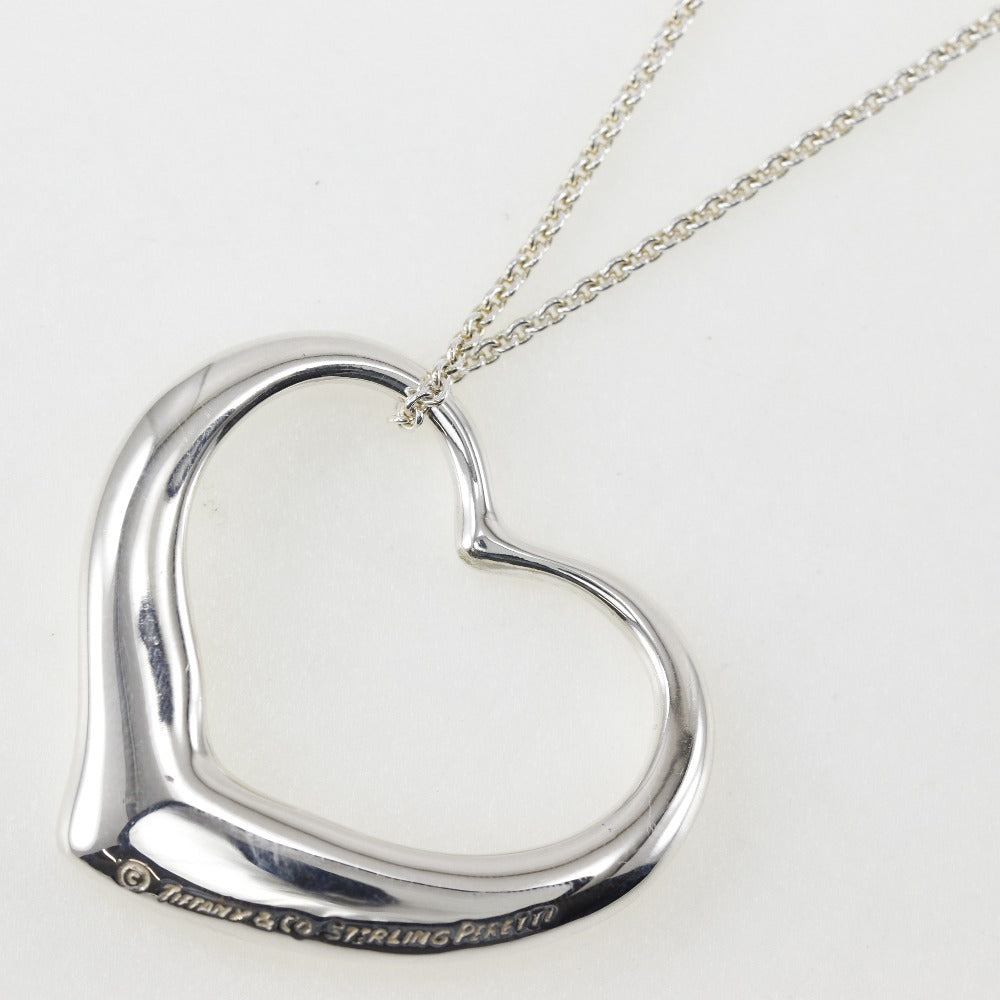 TIFFANY&Co. Necklace Sterling Silver Silver Elsa Peretti Open Heart Large Women Used Authentic