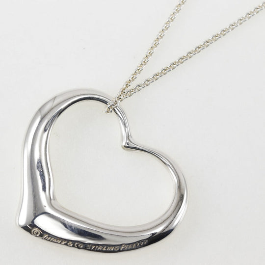 TIFFANY&Co. Necklace Sterling Silver Silver Elsa Peretti Open Heart Large Women Used Authentic