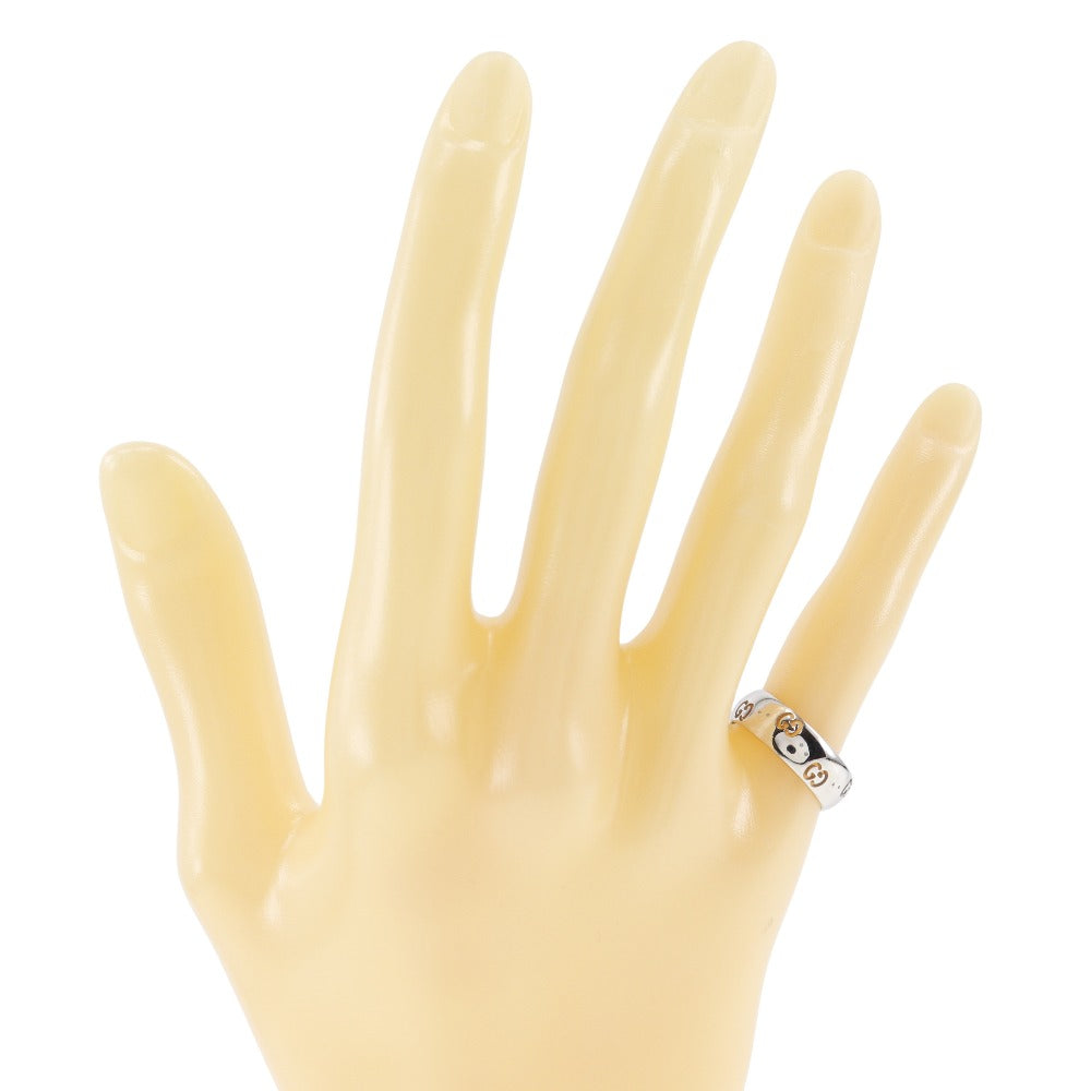 GUCCI Ring K18 white gold Silver icon Women 12 Used Authentic