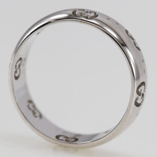 GUCCI Ring K18 white gold Silver icon Women 12 Used Authentic