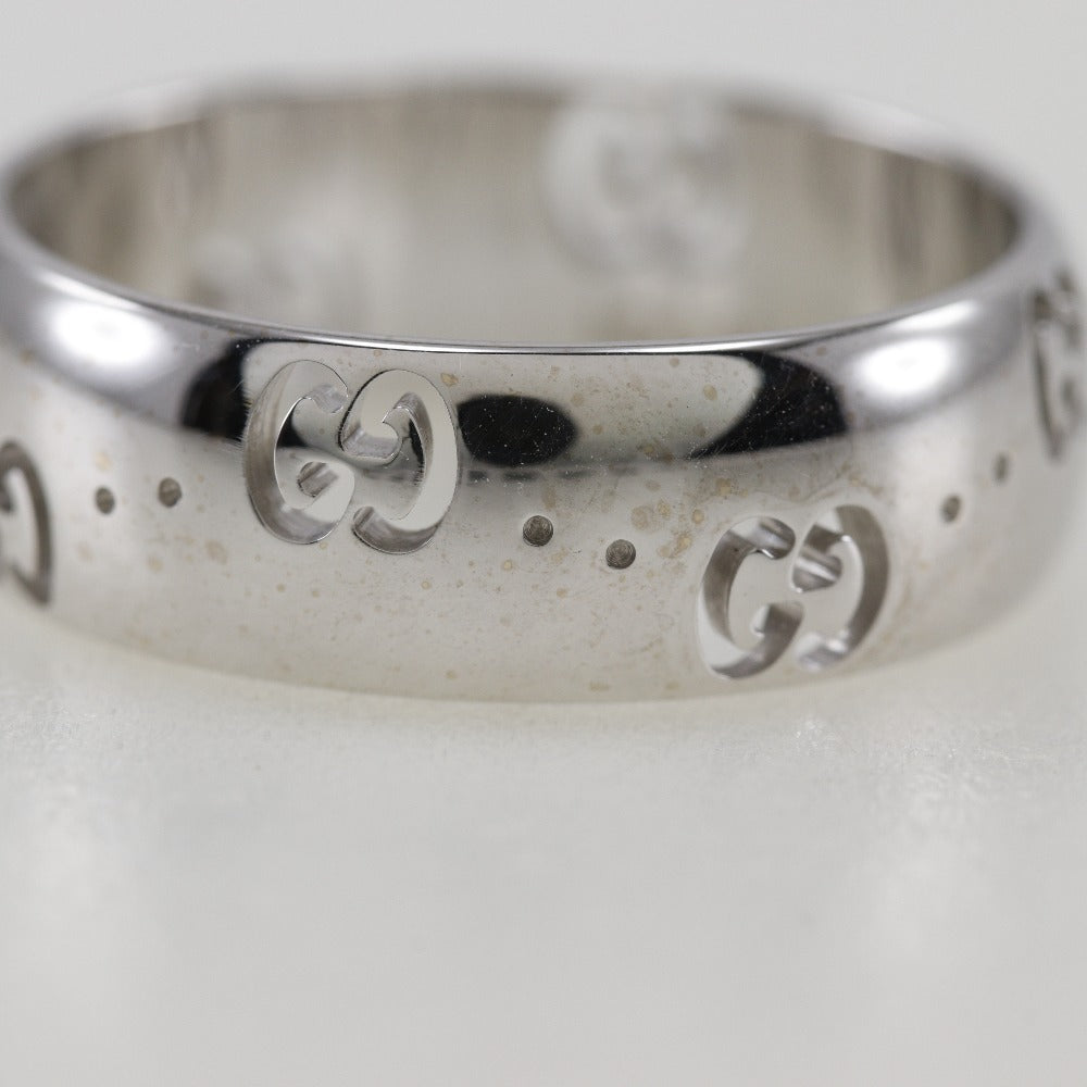GUCCI Ring K18 white gold Silver icon Women 12 Used Authentic