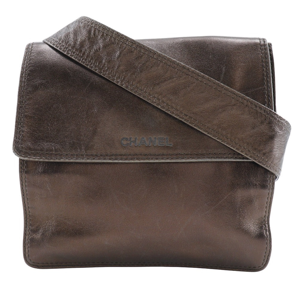 CHANEL Shoulder Bag Calfskin bronze one belt Women Used Authentic