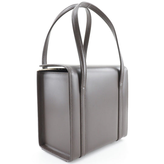 BURBERRY Handbag Calfskin Brown Nova Check box Women Used Authentic