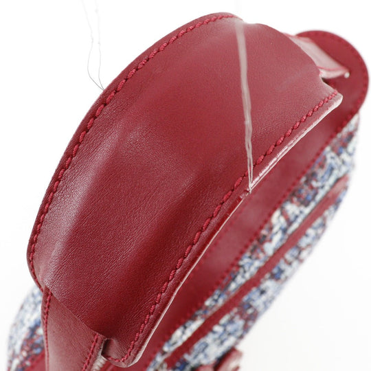 CHANEL Shoulder Bag tweed Red Clover charm one belt Women Used Authentic