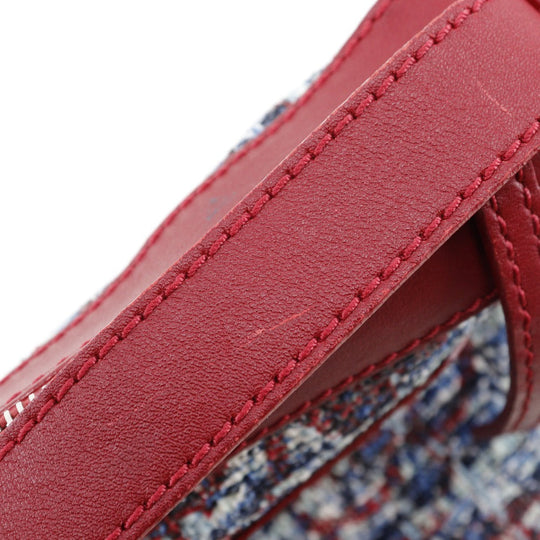 CHANEL Shoulder Bag tweed Red Clover charm one belt Women Used Authentic