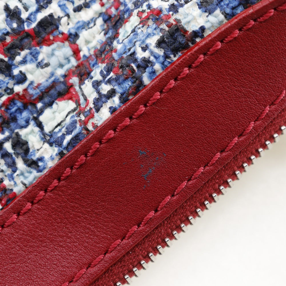 CHANEL Shoulder Bag tweed Red Clover charm one belt Women Used Authentic