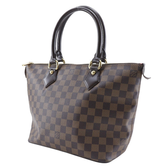 LOUIS VUITTON Tote Bag N51183 Damier canvas Brown Saleya PM Women Used Authentic