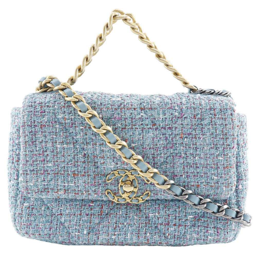 CHANEL Shoulder Bag AS1160 tweed Blue Diznow ChainShoulder19