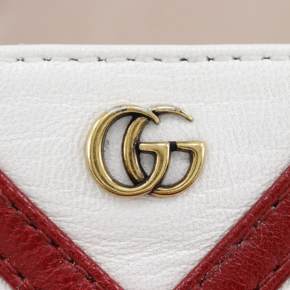 GUCCI Sandals 601553 leather White / red GG ribbon Women 37 Used Authentic