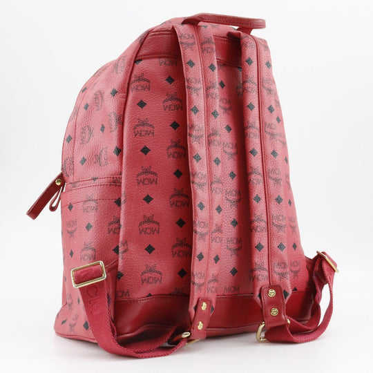 MCM Backpack MWK1 SVE02 PVC pink Studs Logogram Women Used Authentic