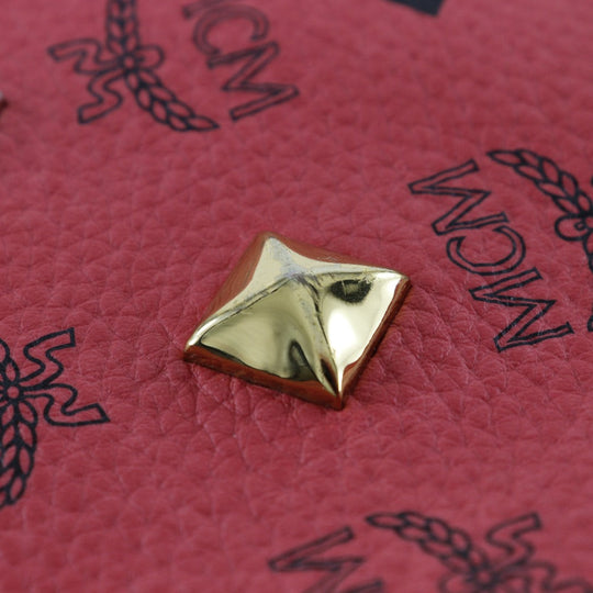 MCM Backpack MWK1 SVE02 PVC pink Studs Logogram Women Used Authentic