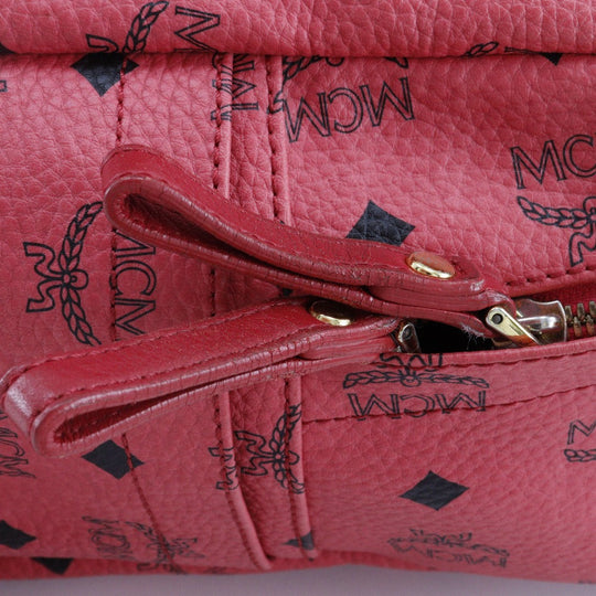 MCM Backpack MWK1 SVE02 PVC pink Studs Logogram Women Used Authentic