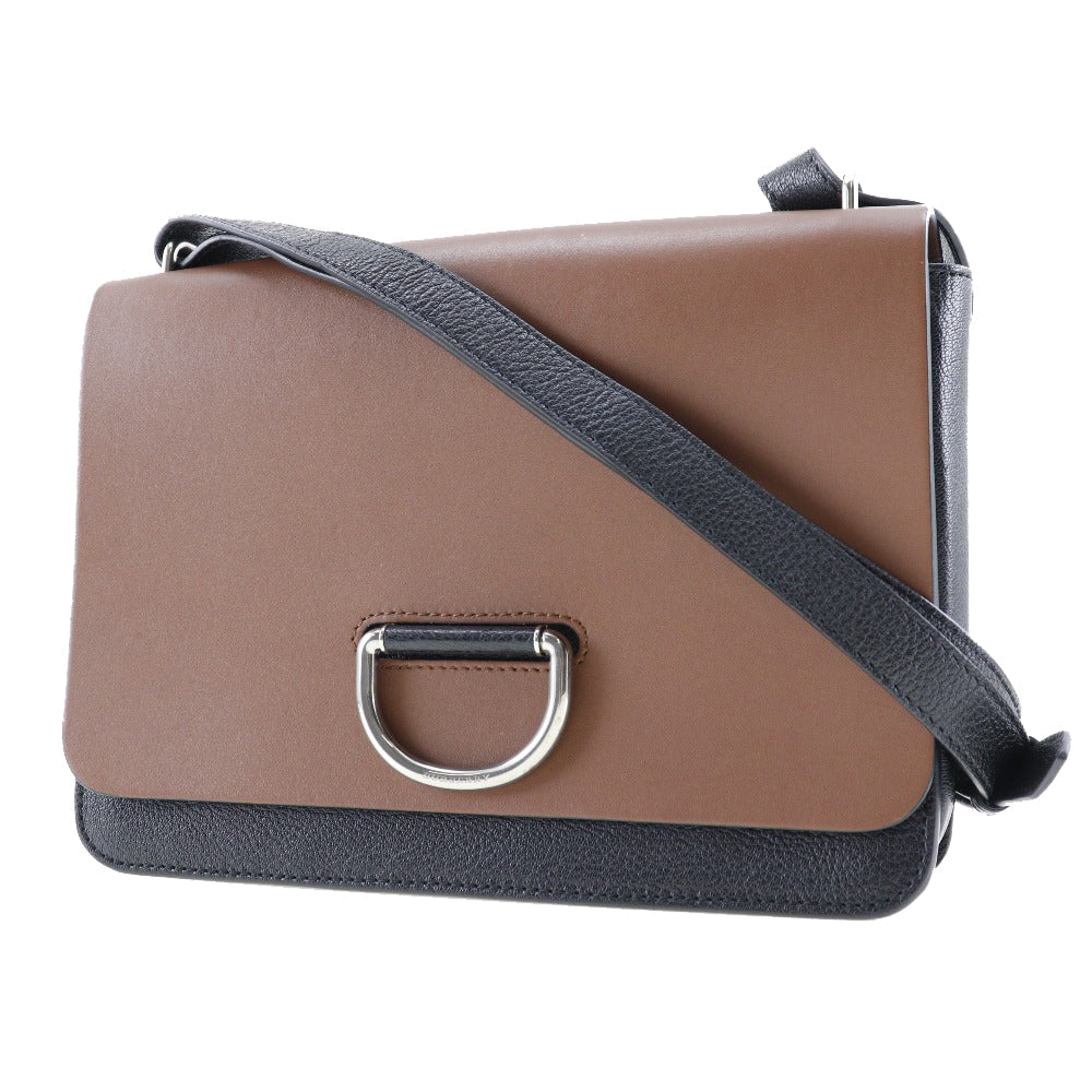 BURBERRY Shoulder Bag Calfskin Brown, Black By color D ring Women Used Authentic