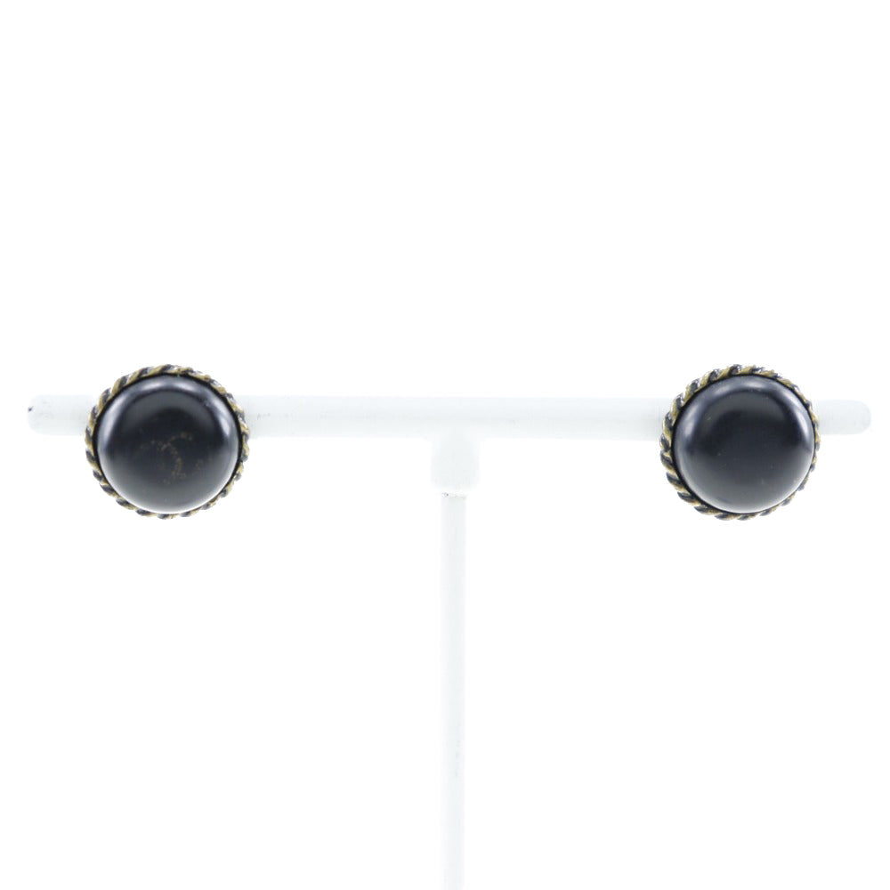 CHANEL Pierce metallic black COCO Mark Women(Unisex) Used Authentic