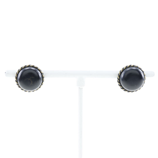 CHANEL Pierce metallic black COCO Mark Women(Unisex) Used Authentic