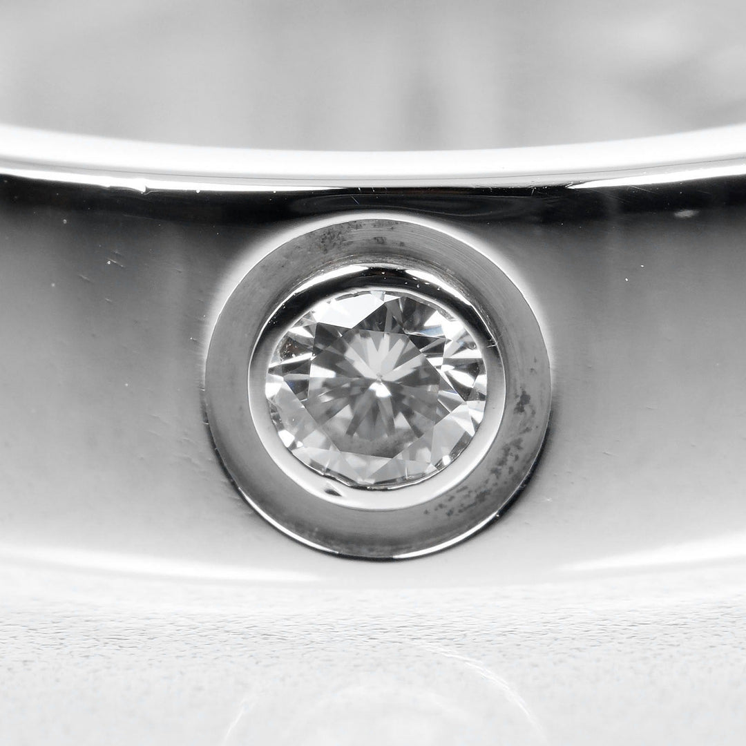 CARTIER Ring Pt950Platinum, 1P Diamond Silver love Women 51 Used Authentic