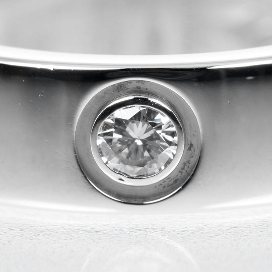 CARTIER Ring Pt950Platinum, 1P Diamond Silver love Women 51 Used Authentic
