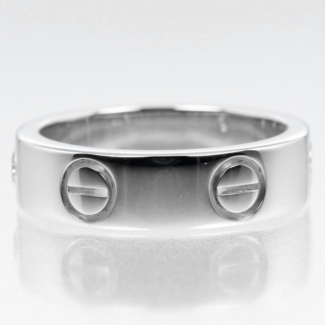 CARTIER Ring Pt950Platinum, 1P Diamond Silver love Women 51 Used Authentic