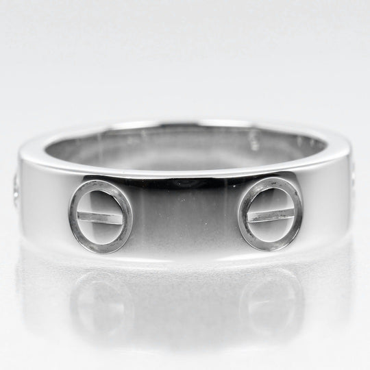 CARTIER Ring Pt950Platinum, 1P Diamond Silver love Women 51 Used Authentic