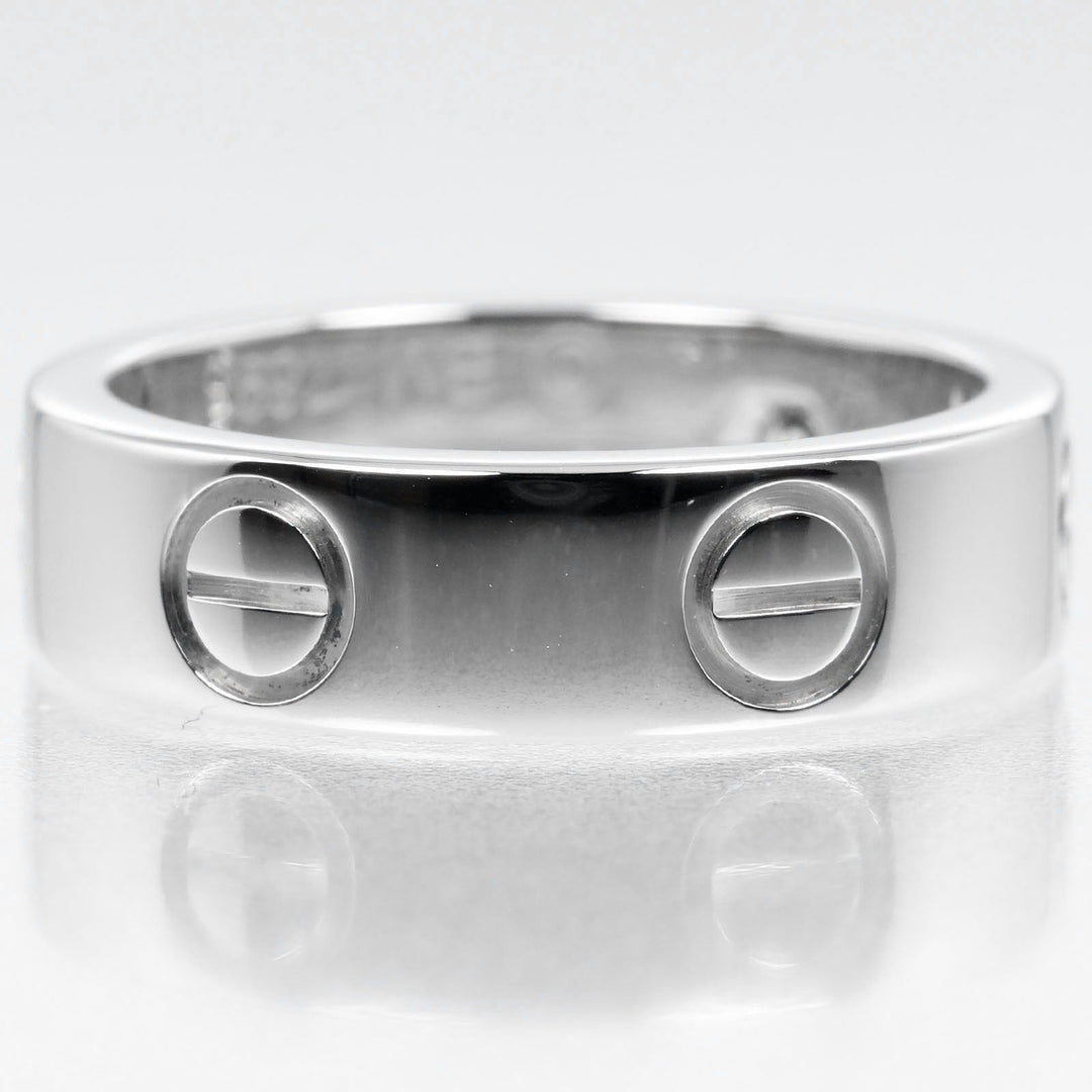 CARTIER Ring Pt950Platinum, 1P Diamond Silver love Women 51 Used Authentic