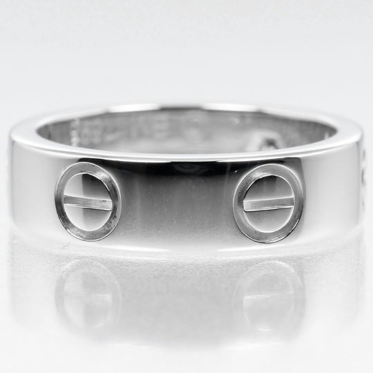 CARTIER Ring Pt950Platinum, 1P Diamond Silver love Women 51 Used Authentic