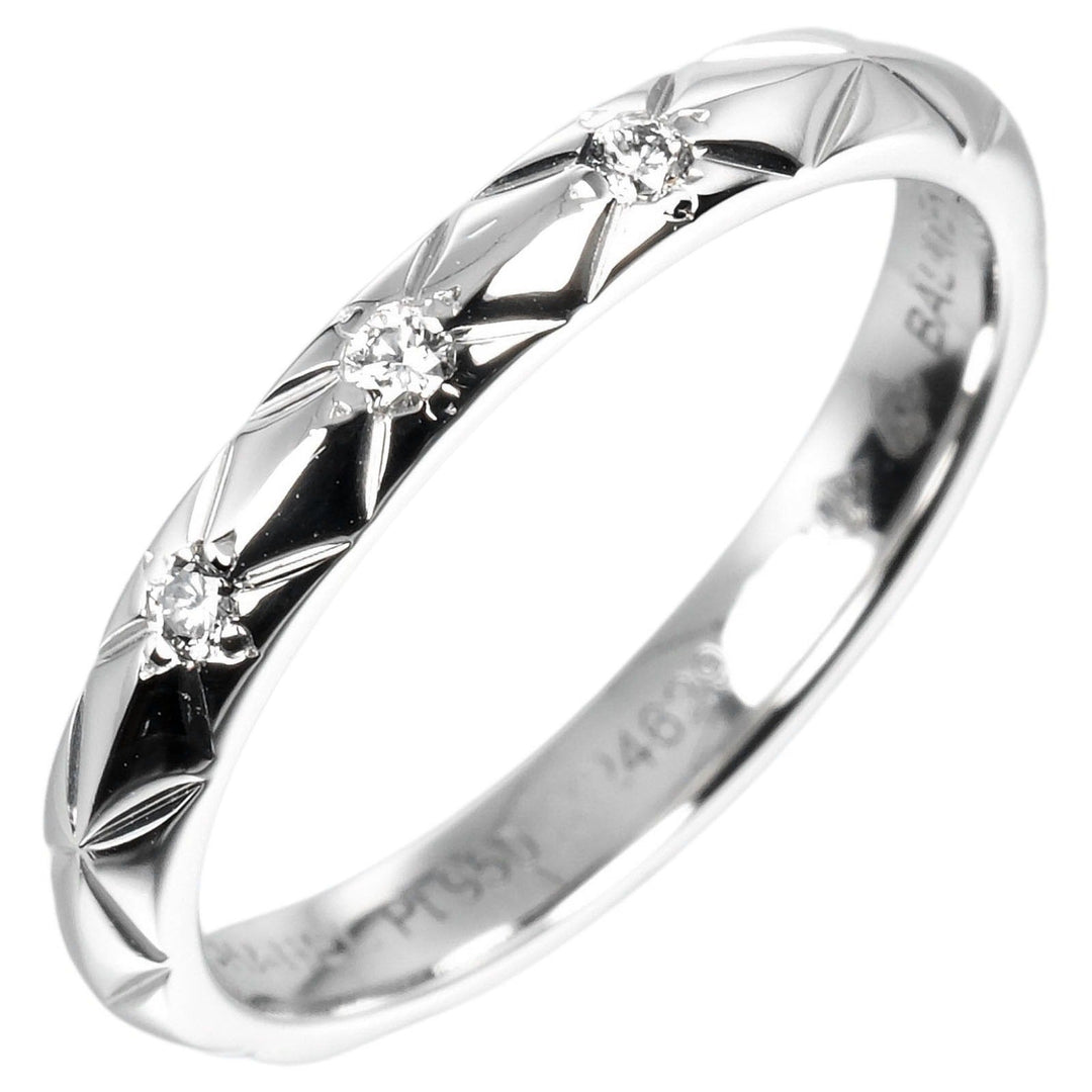 CHANEL Ring Pt950Platinum, 3P Diamond Silver Coco Crush Women 46 Used Authentic