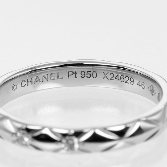 CHANEL Ring Pt950Platinum, 3P Diamond Silver Coco Crush Women 46 Used Authentic