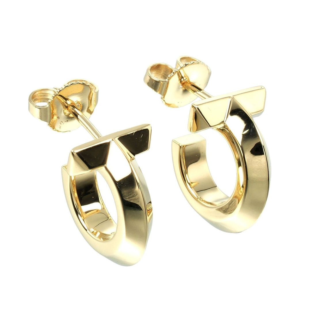 TIFFANY&Co. Pierce K18 yellow gold gold T-one hoop Women Used Authentic