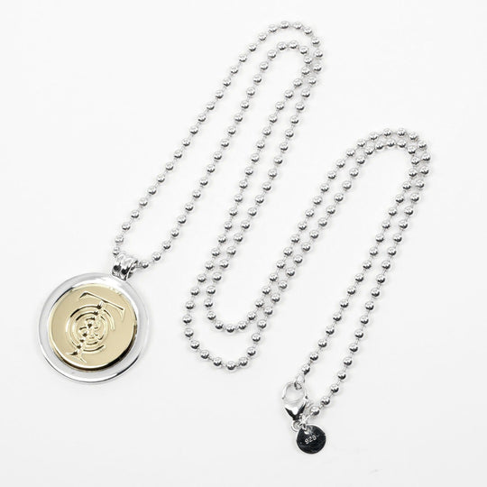 TIFFANY&Co. Necklace Silver925, K18 Yellow Gold Silver 23.6" Ball Chain T & C coin Women Used Authentic