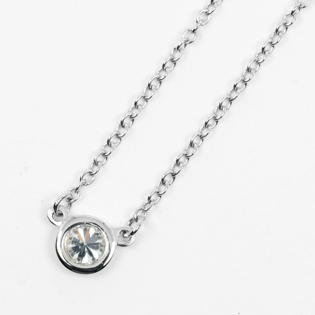 TIFFANY&Co. Necklace Pt950Platinum Silver Top width 0.2" By the yard Women Used Authentic
