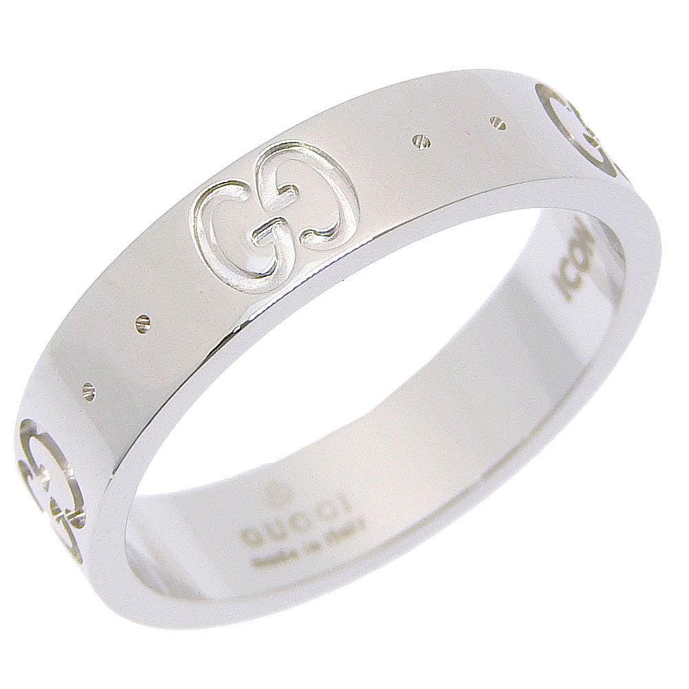 GUCCI Ring K18 white gold Silver icon Women Used Authentic