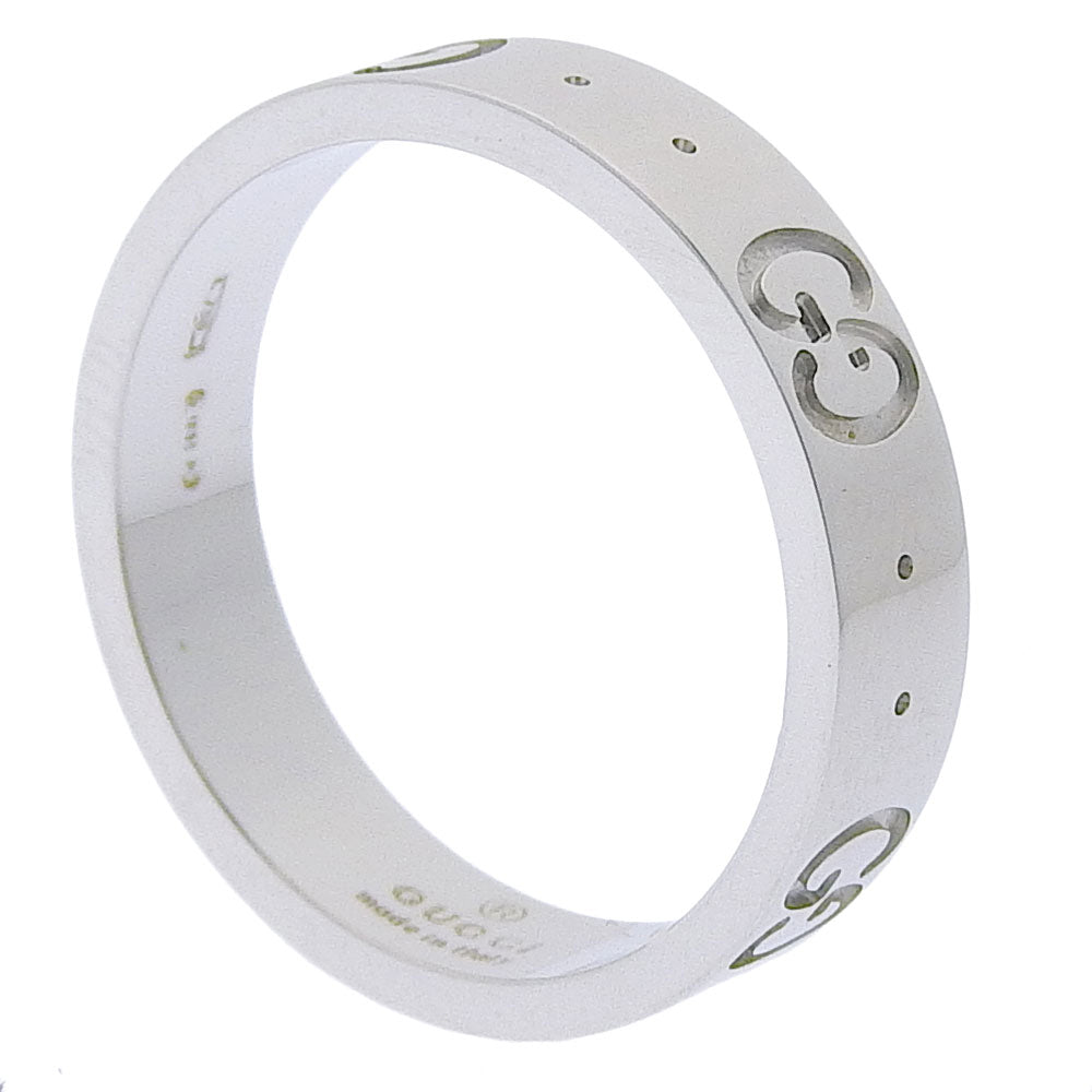 GUCCI Ring K18 white gold Silver icon Women Used Authentic