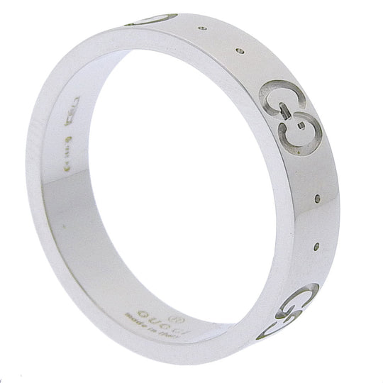 GUCCI Ring K18 white gold Silver icon Women Used Authentic