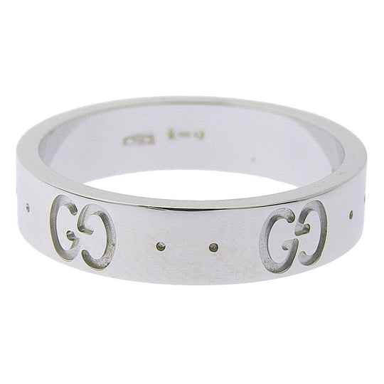GUCCI Ring K18 white gold Silver icon Women Used Authentic
