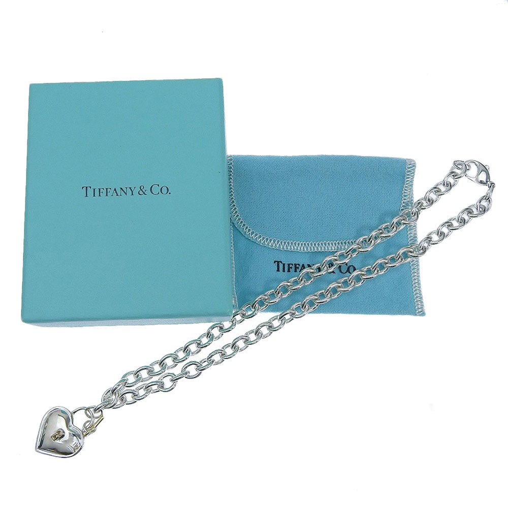 TIFFANY&Co. Necklace Silver925, K18 Yellow Gold Silver Heart lock key Women Used Authentic