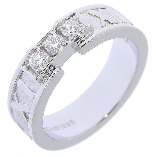TIFFANY&Co. Ring K18 White Gold, Diamond Silver 3P diamond Atlas Women Used Authentic