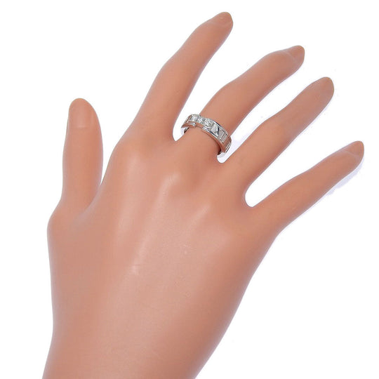 TIFFANY&Co. Ring K18 White Gold, Diamond Silver 3P diamond Atlas Women Used Authentic
