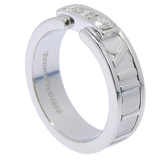 TIFFANY&Co. Ring K18 White Gold, Diamond Silver 3P diamond Atlas Women Used Authentic