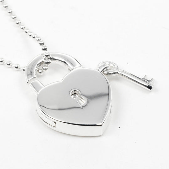 TIFFANY&Co. Necklace Silver925 Silver heart lock key Women Used Authentic