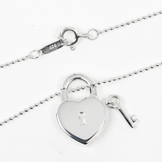 TIFFANY&Co. Necklace Silver925 Silver heart lock key Women Used Authentic