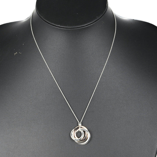 TIFFANY&Co. Necklace Silver925, Rubedo Metal Silver 1837 Interlocking Circle Women Used Authentic
