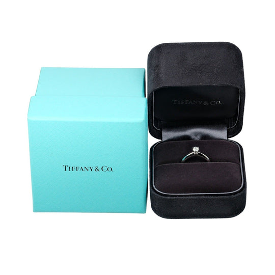 TIFFANY&Co. Ring 0.21ct VS1/I/3EX Pt950Platinum, Diamond Clear Silver Solitaire Women Used Authentic