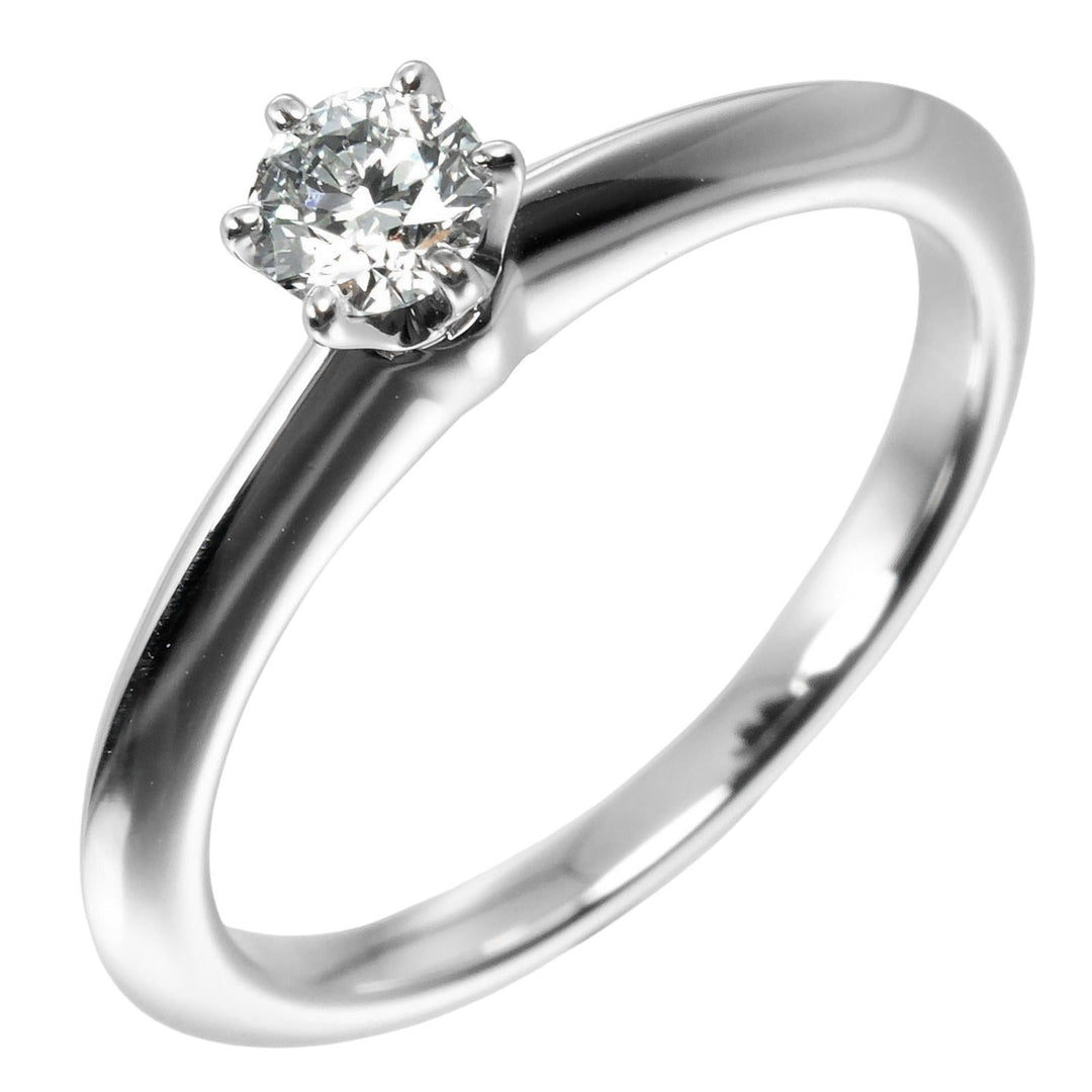 TIFFANY&Co. Ring 0.21ct VS1/I/3EX Pt950Platinum, Diamond Clear Silver Solitaire Women Used Authentic
