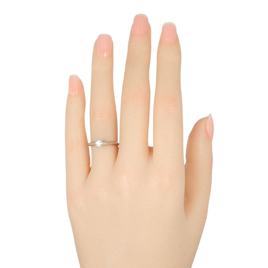 TIFFANY&Co. Ring 0.21ct VS1/I/3EX Pt950Platinum, Diamond Clear Silver Solitaire Women Used Authentic