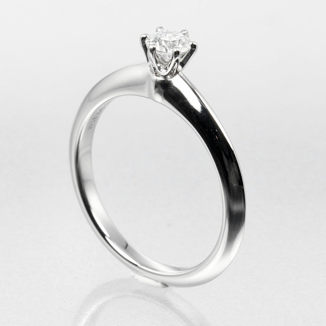 TIFFANY&Co. Ring 0.21ct VS1/I/3EX Pt950Platinum, Diamond Clear Silver Solitaire Women Used Authentic