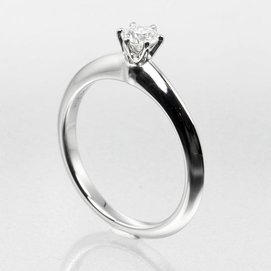 TIFFANY&Co. Ring 0.21ct VS1/I/3EX Pt950Platinum, Diamond Clear Silver Solitaire Women Used Authentic