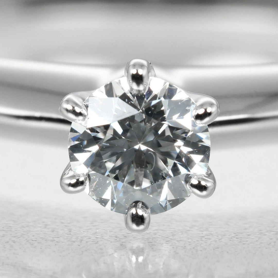 TIFFANY&Co. Ring 0.21ct VS1/I/3EX Pt950Platinum, Diamond Clear Silver Solitaire Women Used Authentic