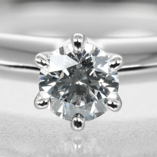 TIFFANY&Co. Ring 0.21ct VS1/I/3EX Pt950Platinum, Diamond Clear Silver Solitaire Women Used Authentic