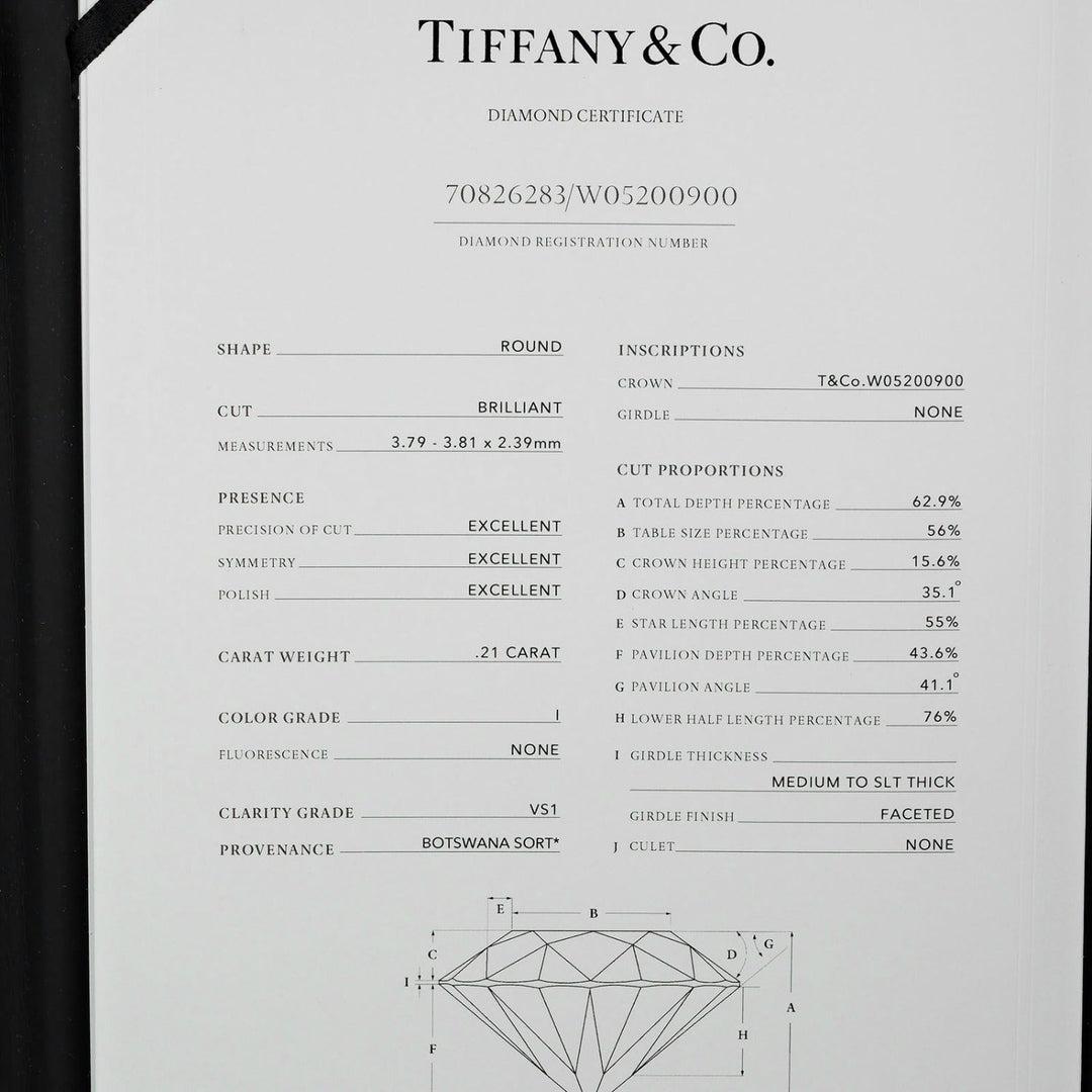 TIFFANY&Co. Ring 0.21ct VS1/I/3EX Pt950Platinum, Diamond Clear Silver Solitaire Women Used Authentic