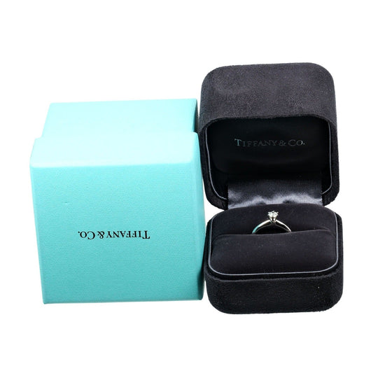 TIFFANY&Co. Ring 0.24ct VS1/F/3EX Pt950Platinum, Diamond Clear Silver Solitaire Women Used Authentic